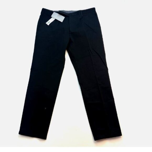 Lacoste Size W42 L33 Made in France Straight Fit Cotton Men's Pants Black New - Picture 1 of 12